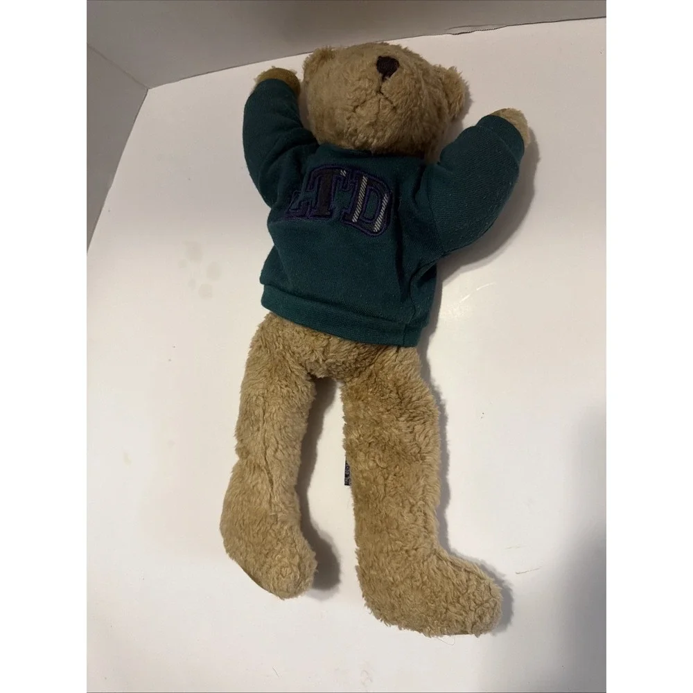 Vintage Boyds Bear TBC Ltd Tan Plush Teddy Bear Green LTD Sweatshirt 1985-94